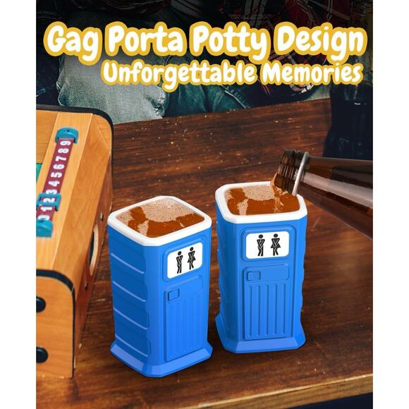 Porta Potty Shot Glasses Set of 4, Funny Gifts For Christmas Party Coworker READ - Picture 16 of 16